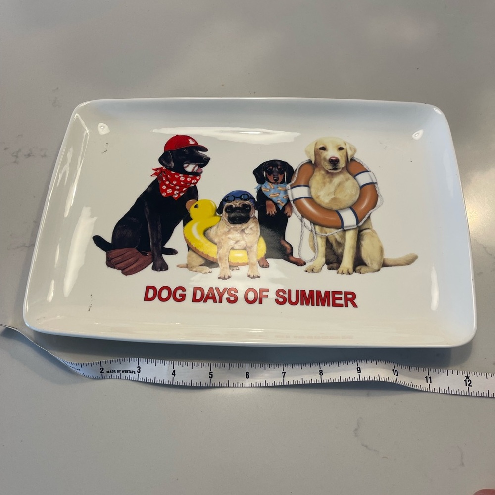 Dog Days of Summer Ceramic Dog Plate